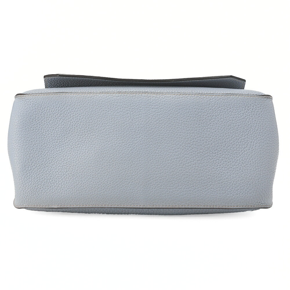 HERMES Gypsy 31 Shoulder Bag Thillon Clemence Blue Run Silver-Tone Hardware, Pre-Owned