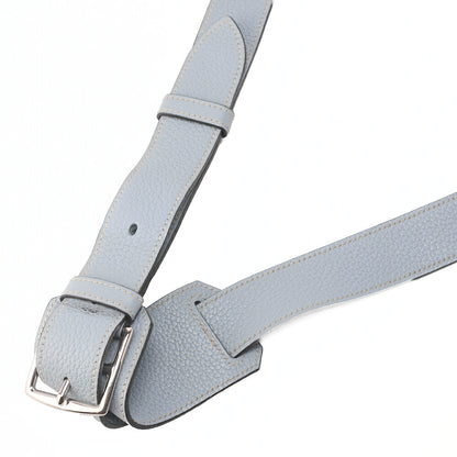 HERMES Gypsy 31 Shoulder Bag Thillon Clemence Blue Run Silver-Tone Hardware, Pre-Owned