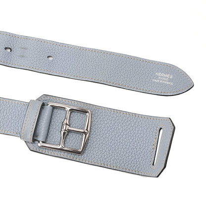 HERMES Gypsy 31 Shoulder Bag Thillon Clemence Blue Run Silver-Tone Hardware, Pre-Owned