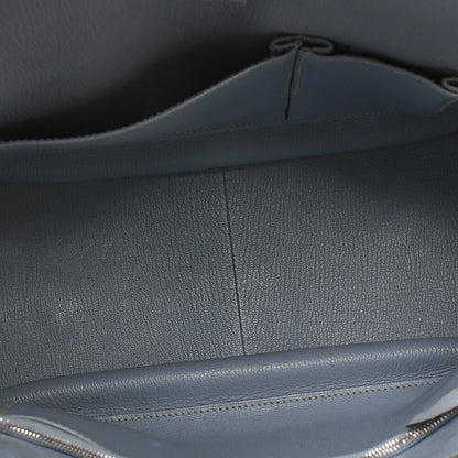 HERMES Gypsy 31 Shoulder Bag Thillon Clemence Blue Run Silver-Tone Hardware, Pre-Owned