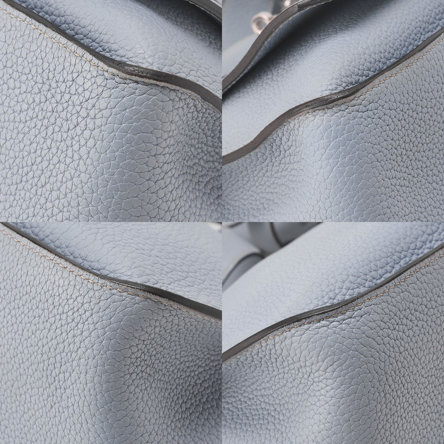 HERMES Gypsy 31 Shoulder Bag Thillon Clemence Blue Run Silver-Tone Hardware, Pre-Owned