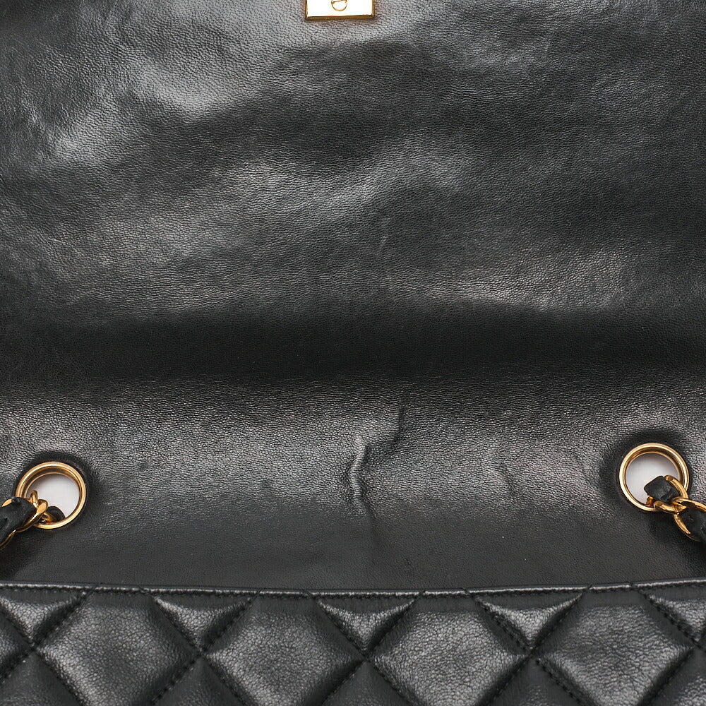 CHANEL Shoulder Bag Matelasse Lambskin Diana 24cm Flap Chain Shoulder Black Gold-Tone Hardware, Pre-Owned