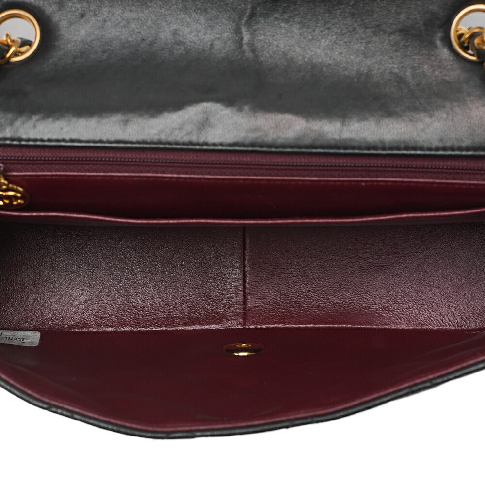 CHANEL Shoulder Bag Matelasse Lambskin Diana 24cm Flap Chain Shoulder Black Gold-Tone Hardware, Pre-Owned