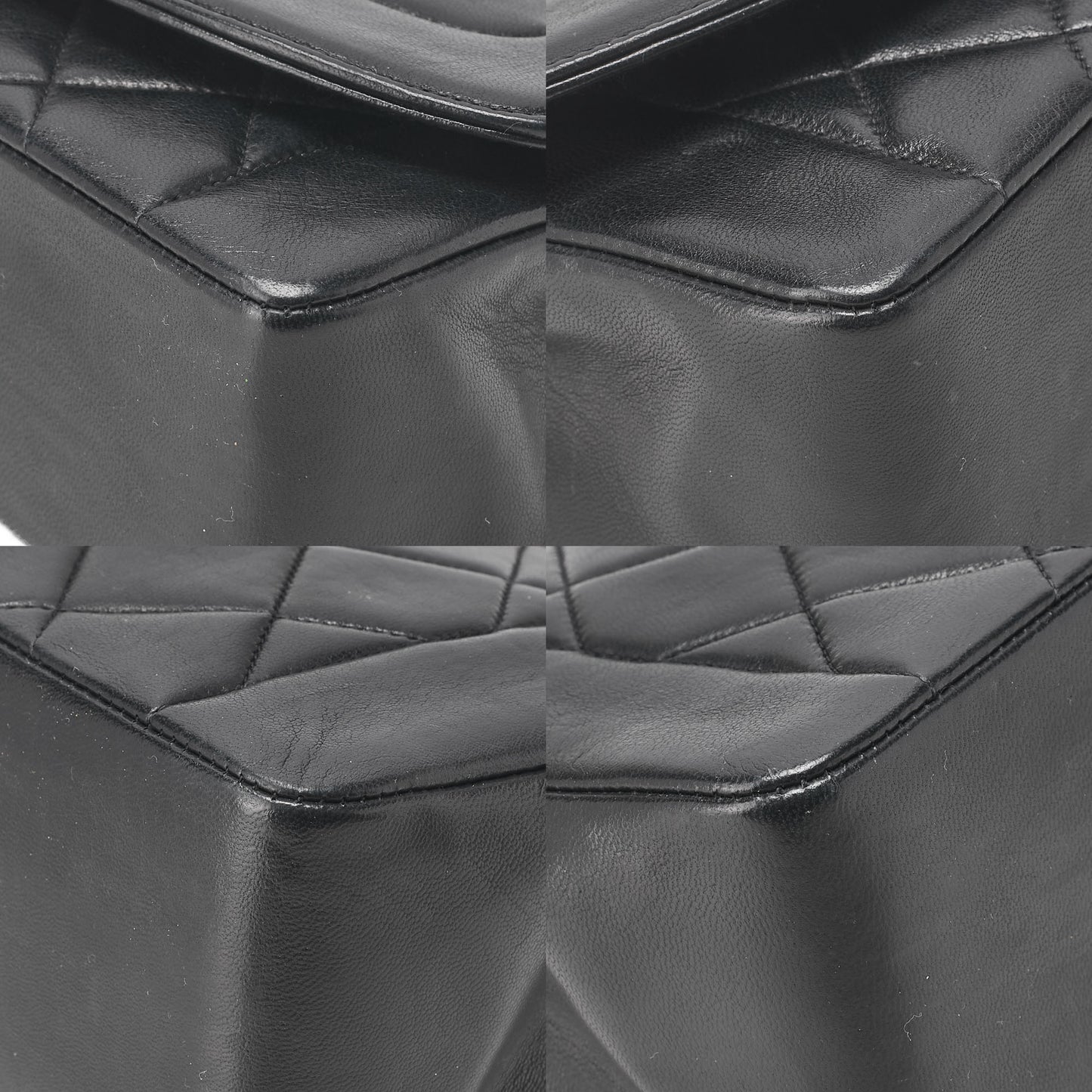 CHANEL Shoulder Bag Matelasse Lambskin Diana 24cm Flap Chain Shoulder Black Gold-Tone Hardware, Pre-Owned