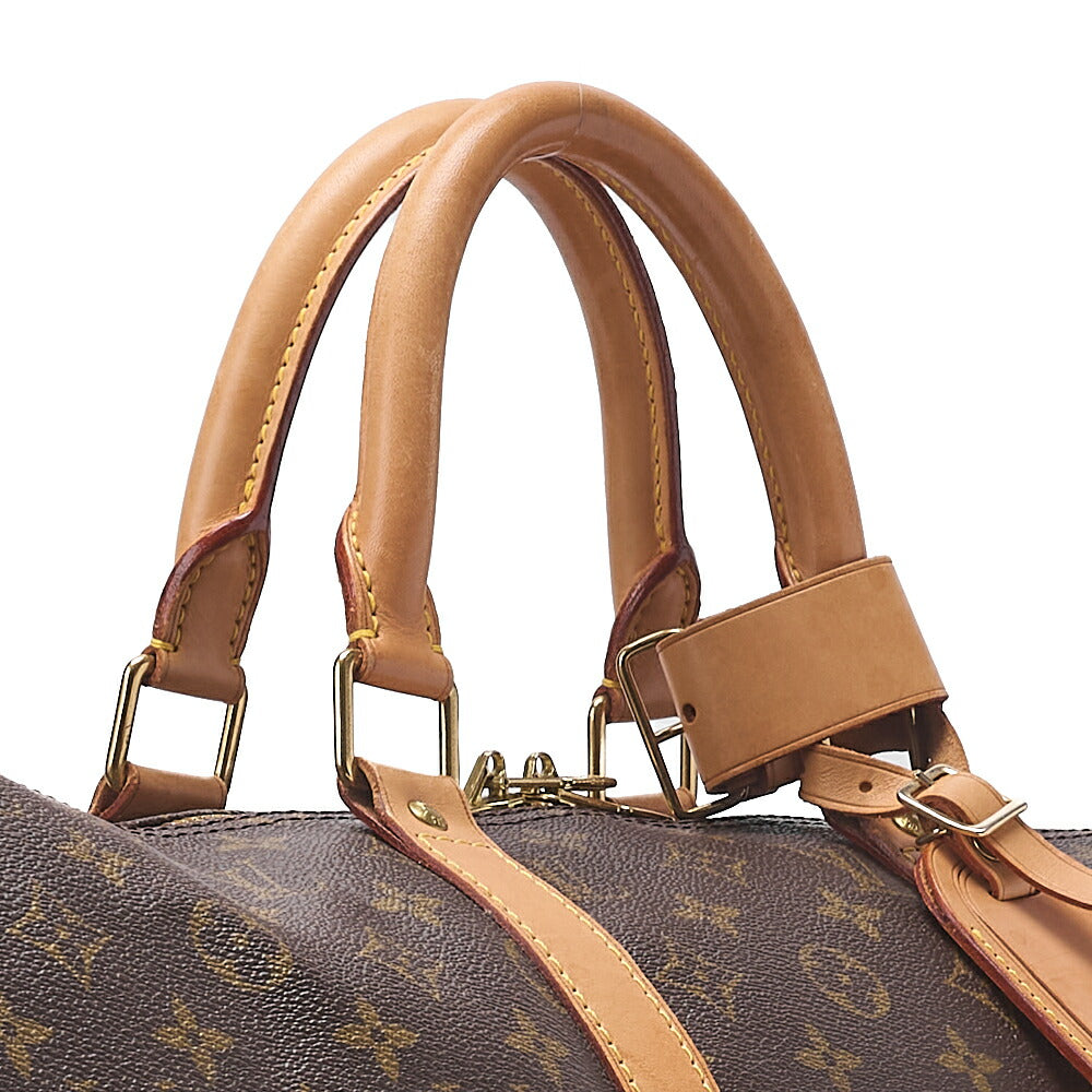 LOUIS VUITTON Louis Vuitton Monogram Keepol Handbag 50 Boston Bag M41416 Brown Gold-Tone Hardware, Pre-Owned