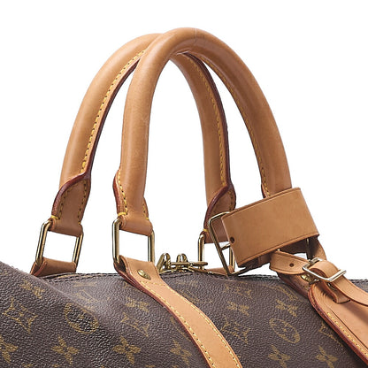 LOUIS VUITTON Louis Vuitton Monogram Keepol Handbag 50 Boston Bag M41416 Brown Gold-Tone Hardware, Pre-Owned