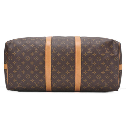 LOUIS VUITTON Louis Vuitton Monogram Keepol Handbag 50 Boston Bag M41416 Brown Gold-Tone Hardware, Pre-Owned