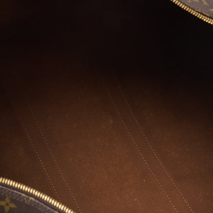 LOUIS VUITTON Louis Vuitton Monogram Keepol Handbag 50 Boston Bag M41416 Brown Gold-Tone Hardware, Pre-Owned