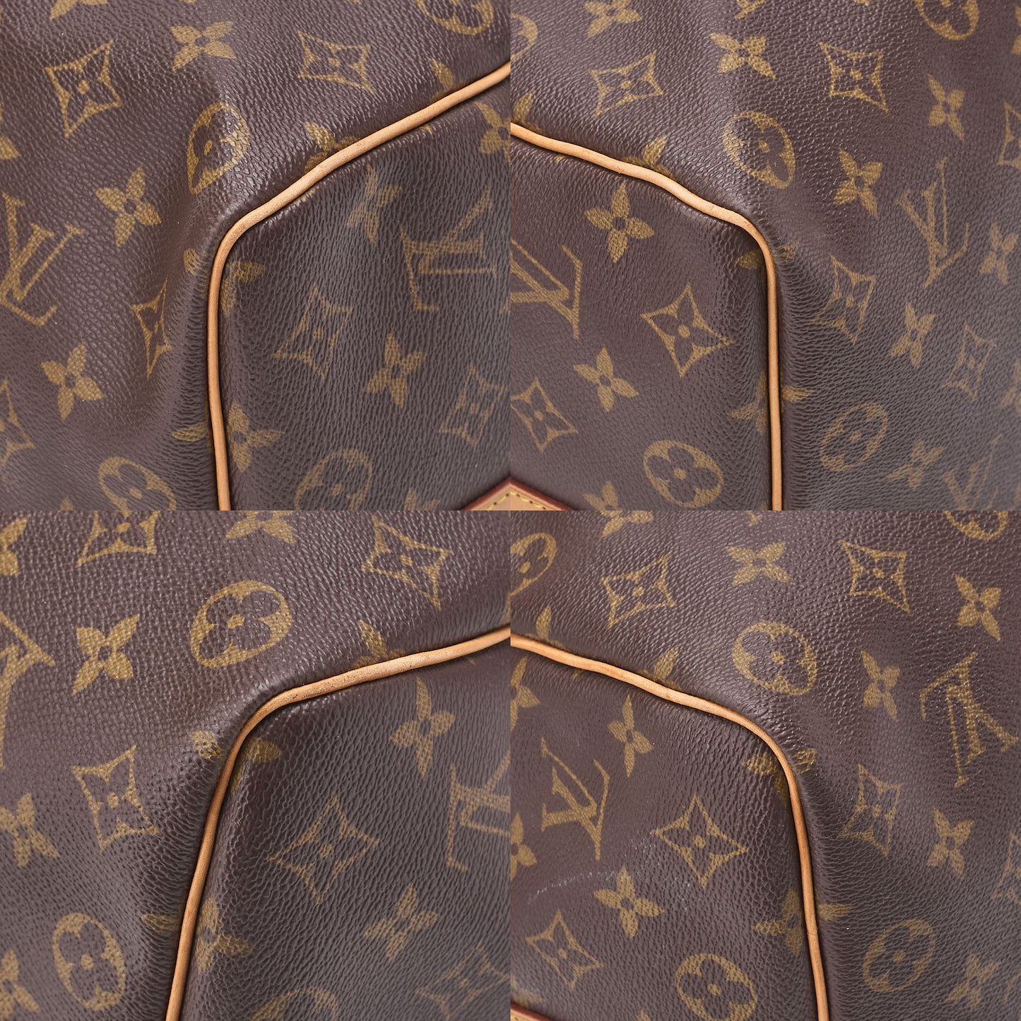 LOUIS VUITTON Louis Vuitton Monogram Keepol Handbag 50 Boston Bag M41416 Brown Gold-Tone Hardware, Pre-Owned