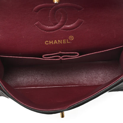 CHANEL Matelasse Double Flap 23cm Chain Shoulder Lambskin Black Gold-Tone Hardware, Pre-Owned