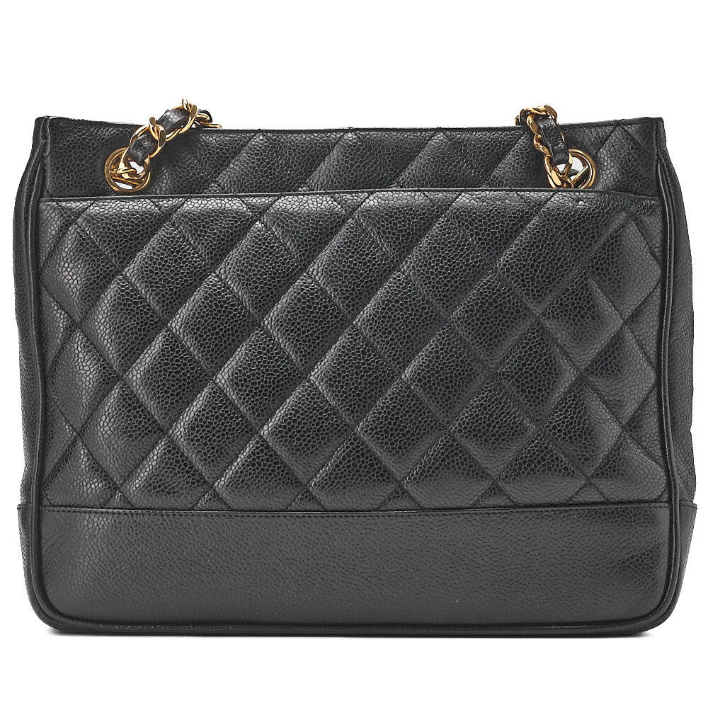 CHANEL Shoulder Bag Tote Bag Caviar Skin Matelasse Ball Charm Black  Gold-Tone Hardware, Pre-Owned