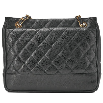 CHANEL Shoulder Bag Tote Bag Caviar Skin Matelasse Ball Charm Black  Gold-Tone Hardware, Pre-Owned