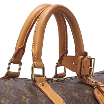 LOUIS VUITTON Louis Vuitton Monogram Keepol Handbag 50 Boston Bag M41416 Brown Gold-Tone Hardware, Pre-Owned