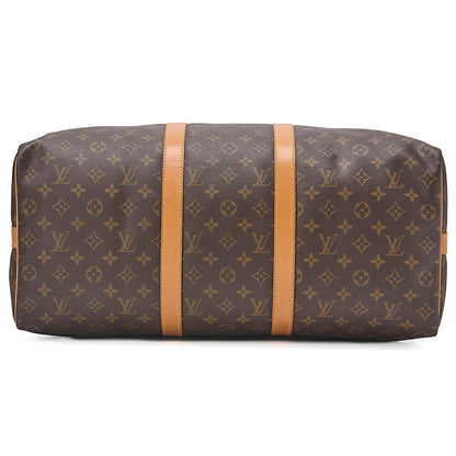 LOUIS VUITTON Louis Vuitton Monogram Keepol Handbag 50 Boston Bag M41416 Brown Gold-Tone Hardware, Pre-Owned