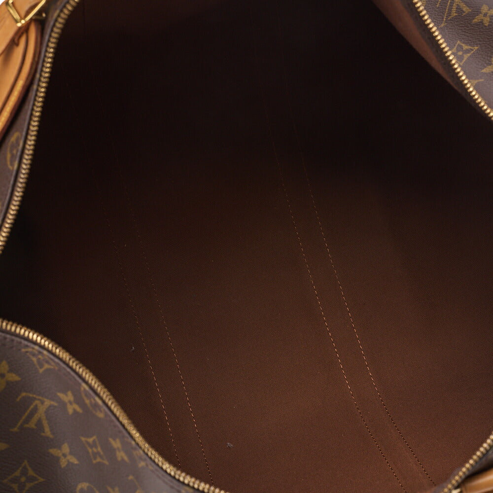 LOUIS VUITTON Louis Vuitton Monogram Keepol Handbag 50 Boston Bag M41416 Brown Gold-Tone Hardware, Pre-Owned