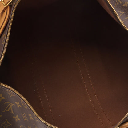 LOUIS VUITTON Louis Vuitton Monogram Keepol Handbag 50 Boston Bag M41416 Brown Gold-Tone Hardware, Pre-Owned