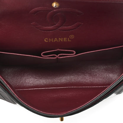 CHANEL Chain Shoulder Bag Matelasse Double Flap 23cm Lambskin Black Gold-Tone Hardware, Pre-Owned