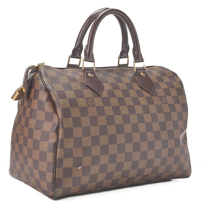 LOUIS VUITTON Louis Vuitton Damier Speedy 30 Handbag N41531 Brown Gold-Tone Hardware, Pre-Owned