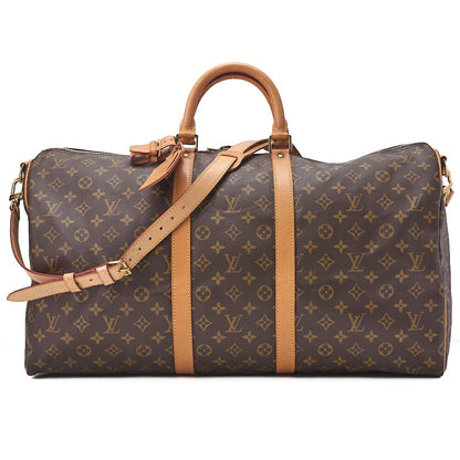 LOUIS VUITTON Louis Vuitton Monogram Keepol Handbaag 55 Boston Bag M12634 Brown Gold-Tone Hardware, Pre-Owned