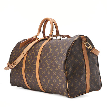 LOUIS VUITTON Louis Vuitton Monogram Keepol Handbaag 55 Boston Bag M12634 Brown Gold-Tone Hardware, Pre-Owned