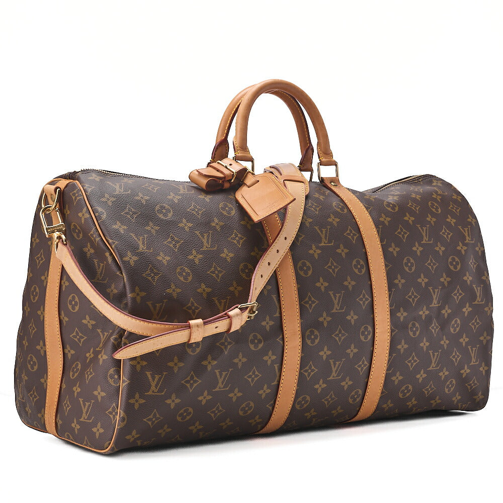 LOUIS VUITTON Louis Vuitton Monogram Keepol Handbaag 55 Boston Bag M12634 Brown Gold-Tone Hardware, Pre-Owned