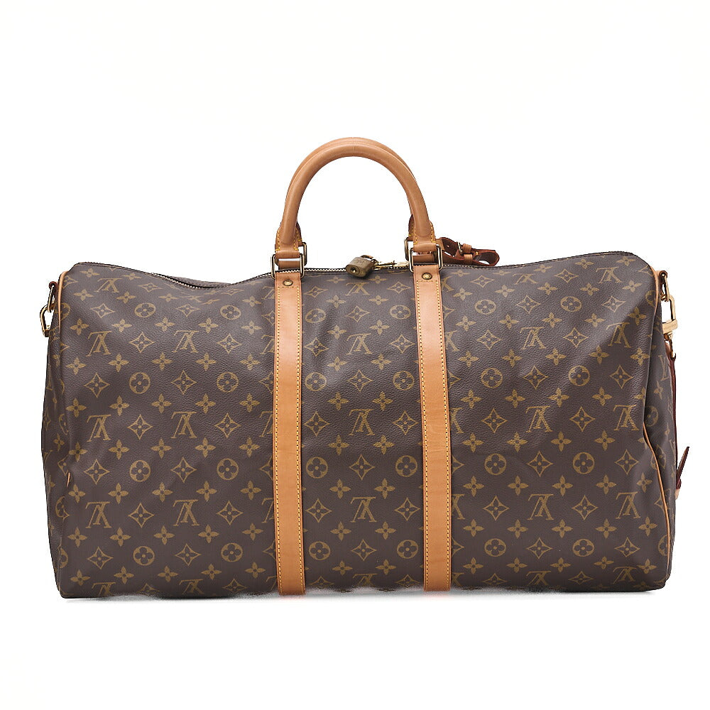 LOUIS VUITTON Louis Vuitton Monogram Keepol Handbaag 55 Boston Bag M12634 Brown Gold-Tone Hardware, Pre-Owned