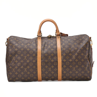 LOUIS VUITTON Louis Vuitton Monogram Keepol Handbaag 55 Boston Bag M12634 Brown Gold-Tone Hardware, Pre-Owned