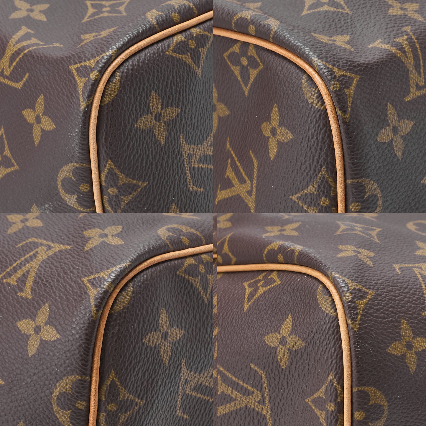 LOUIS VUITTON Louis Vuitton Monogram Keepol Handbaag 55 Boston Bag M12634 Brown Gold-Tone Hardware, Pre-Owned