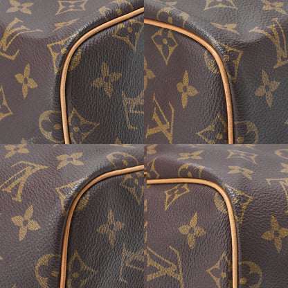 LOUIS VUITTON Louis Vuitton Monogram Keepol Handbaag 55 Boston Bag M12634 Brown Gold-Tone Hardware, Pre-Owned