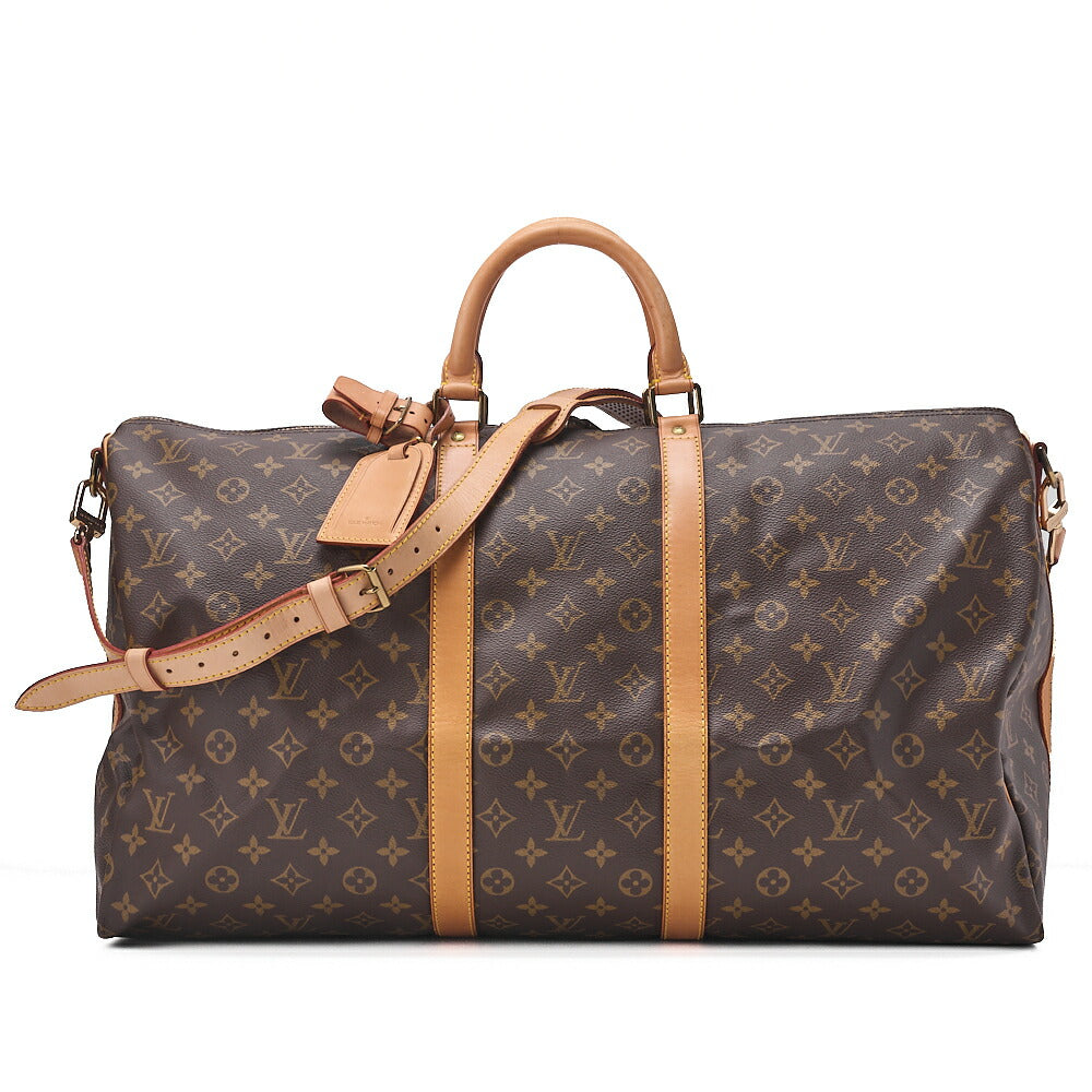 LOUIS VUITTON Louis Vuitton Monogram Keepol Handbag 55 Boston Bag M12634 Brown Gold-Tone Hardware, Pre-Owned