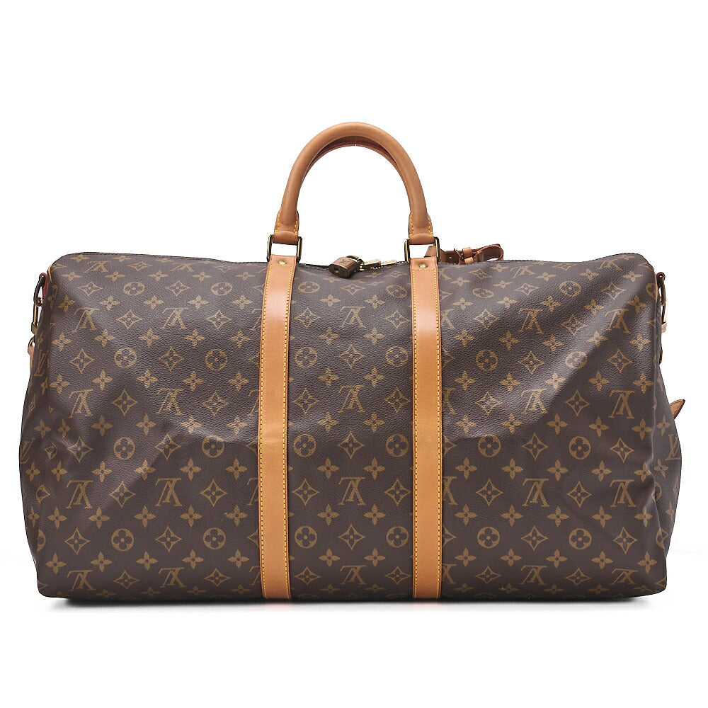 LOUIS VUITTON Louis Vuitton Monogram Keepol Handbag 55 Boston Bag M12634 Brown Gold-Tone Hardware, Pre-Owned