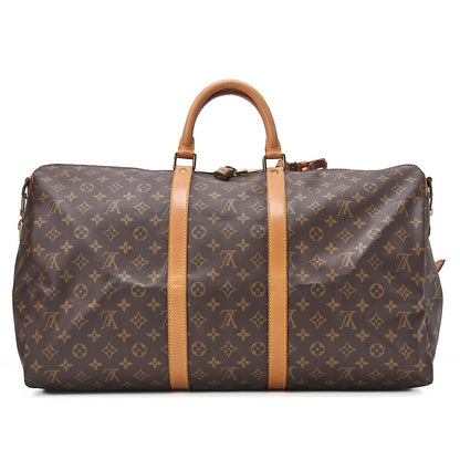 LOUIS VUITTON Louis Vuitton Monogram Keepol Handbag 55 Boston Bag M12634 Brown Gold-Tone Hardware, Pre-Owned