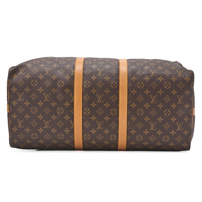 LOUIS VUITTON Louis Vuitton Monogram Keepol Handbag 55 Boston Bag M12634 Brown Gold-Tone Hardware, Pre-Owned