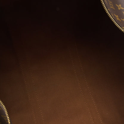 LOUIS VUITTON Louis Vuitton Monogram Keepol Handbag 55 Boston Bag M12634 Brown Gold-Tone Hardware, Pre-Owned