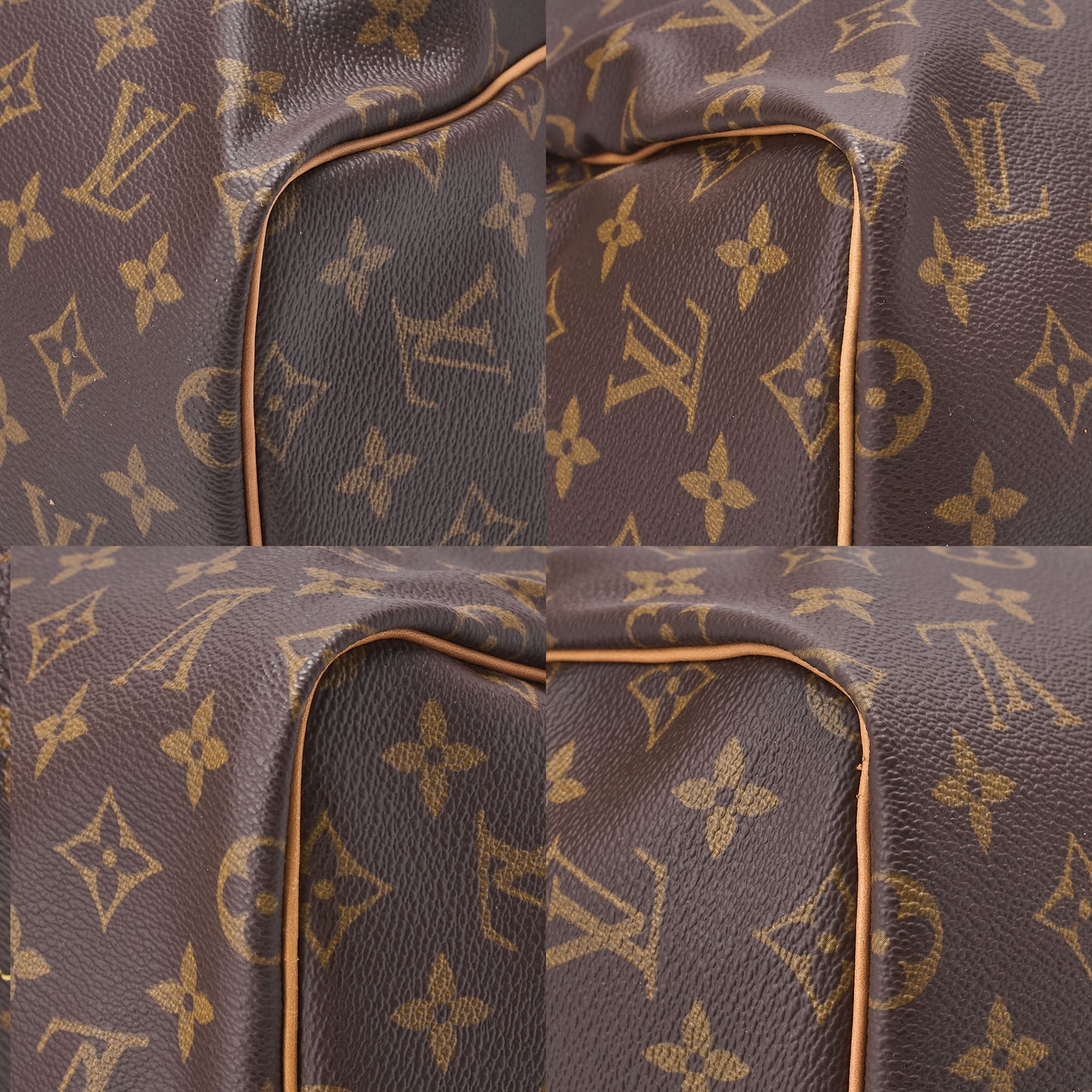 LOUIS VUITTON Louis Vuitton Monogram Keepol Handbag 55 Boston Bag M12634 Brown Gold-Tone Hardware, Pre-Owned