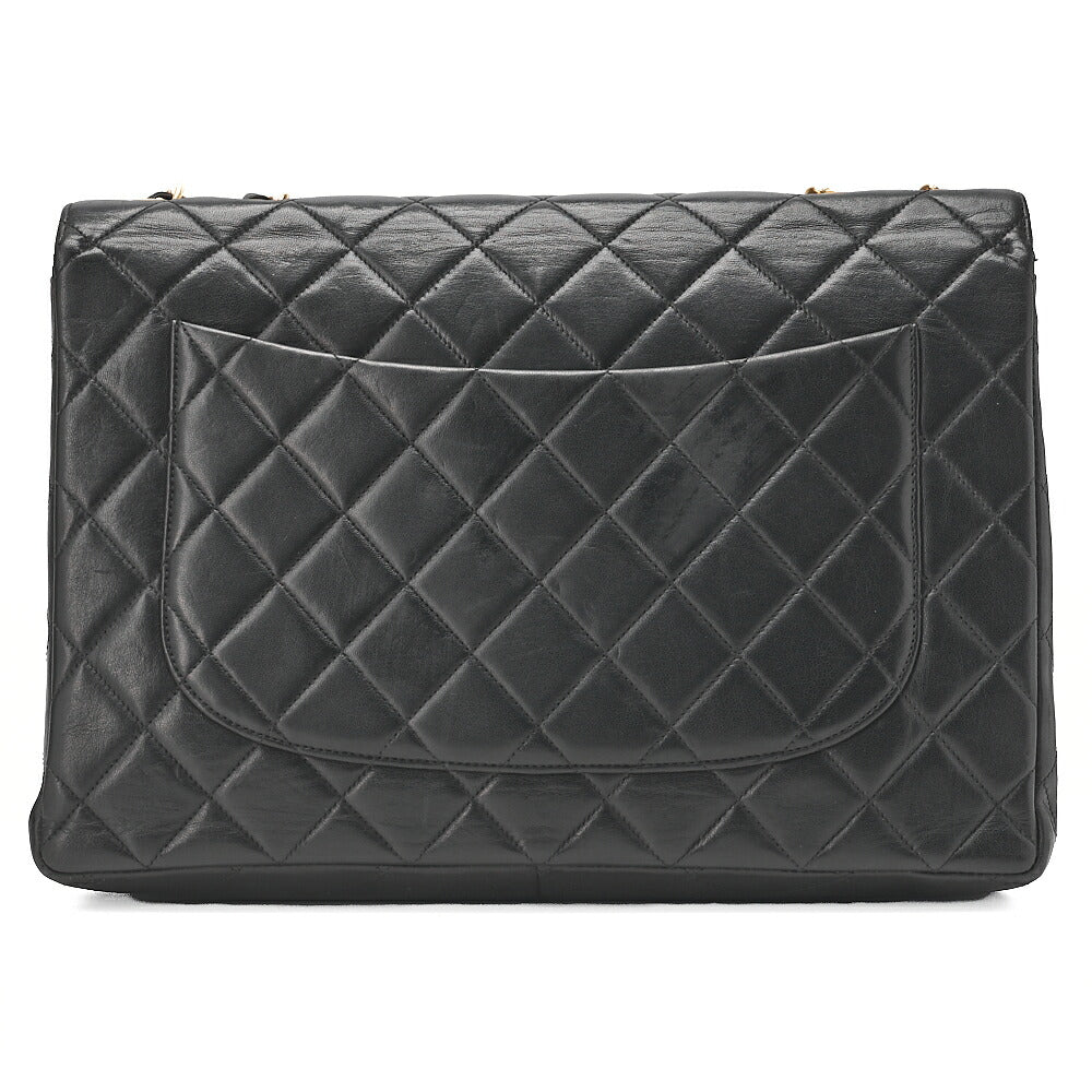 CHANEL Deca Matelasse 30 Turnlock Chain Shoulder Bag Lambskin Black Gold-Tone Hardware, Pre-Owned