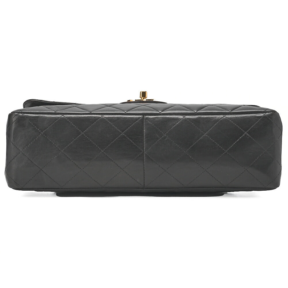 CHANEL Deca Matelasse 30 Turnlock Chain Shoulder Bag Lambskin Black Gold-Tone Hardware, Pre-Owned