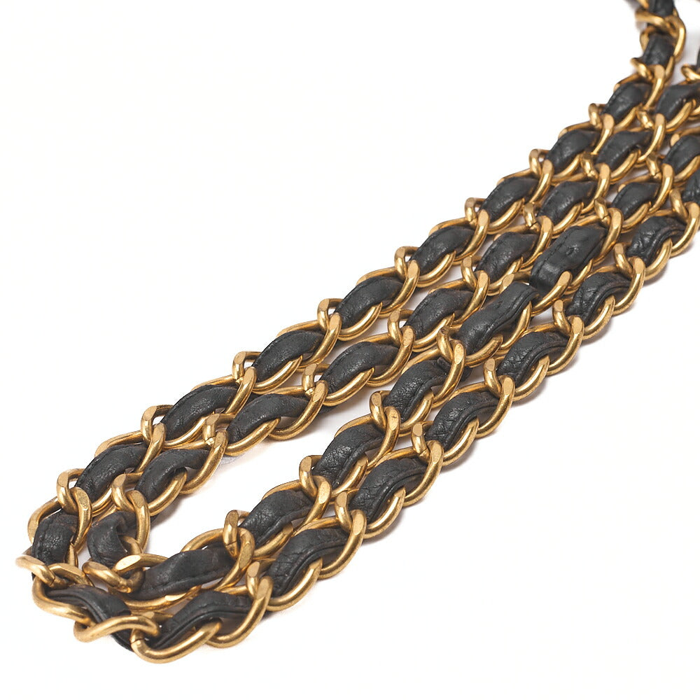 CHANEL Deca Matelasse 30 Turnlock Chain Shoulder Bag Lambskin Black Gold-Tone Hardware, Pre-Owned