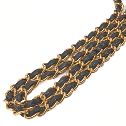 CHANEL Deca Matelasse 30 Turnlock Chain Shoulder Bag Lambskin Black Gold-Tone Hardware, Pre-Owned