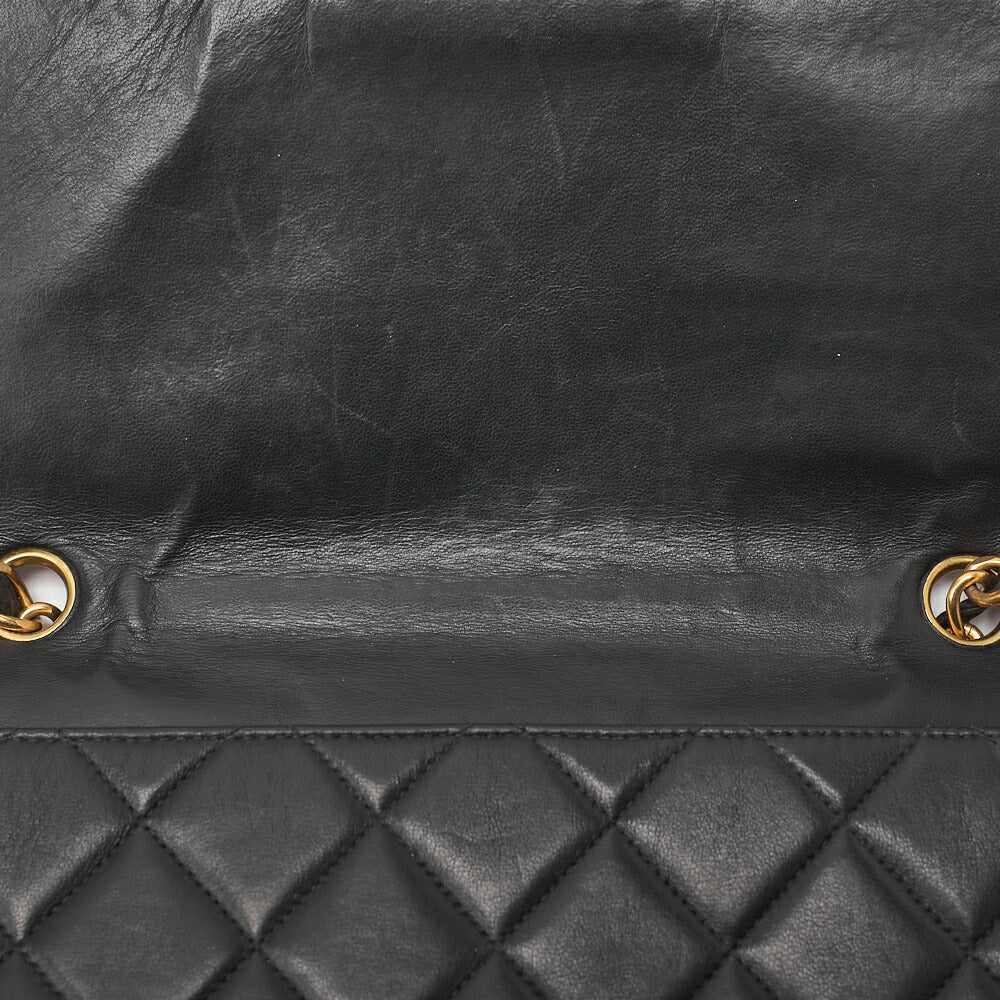 CHANEL Deca Matelasse 30 Turnlock Chain Shoulder Bag Lambskin Black Gold-Tone Hardware, Pre-Owned