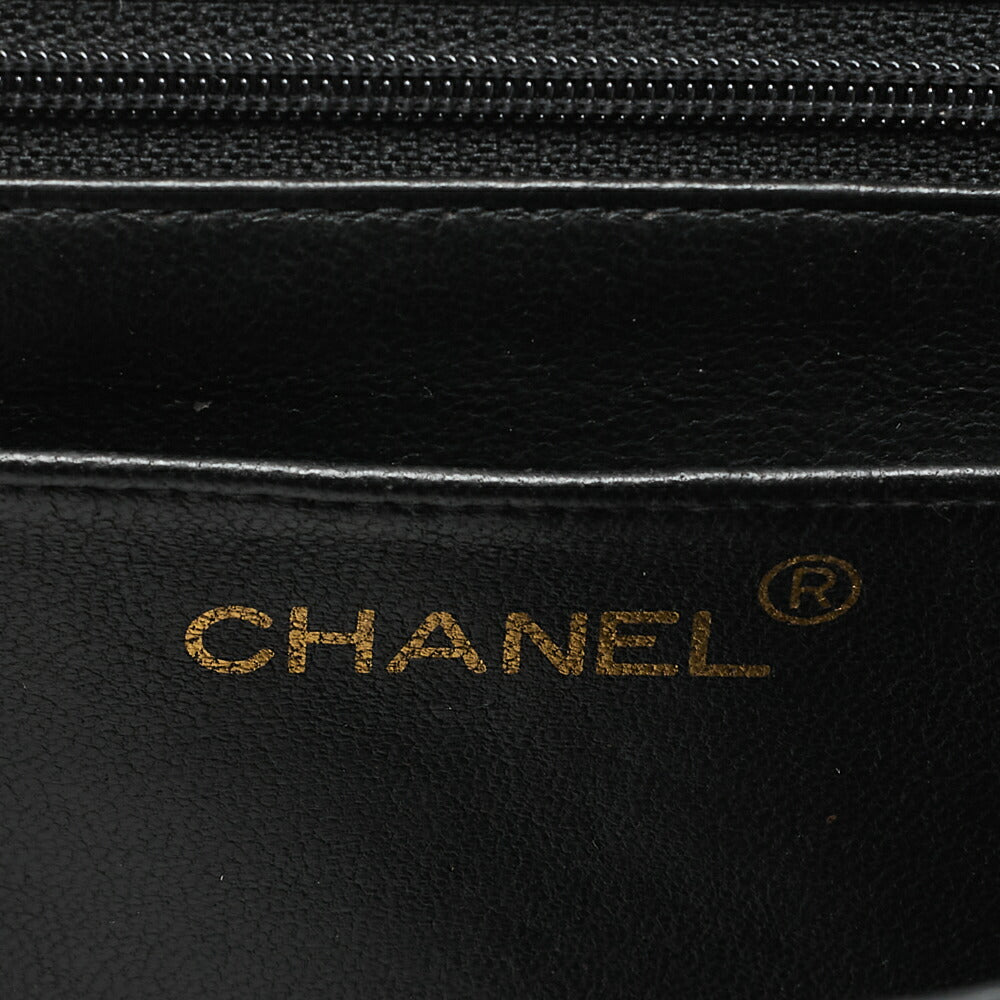 CHANEL Deca Matelasse 30 Turnlock Chain Shoulder Bag Lambskin Black Gold-Tone Hardware, Pre-Owned