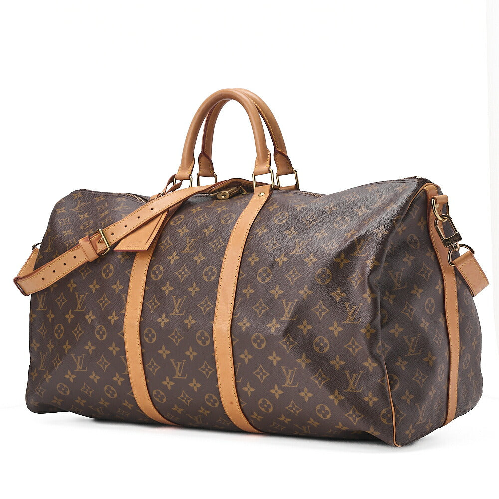 LOUIS VUITTON Louis Vuitton Monogram Keepol Handi?re 55 Boston Bag M12634 Brown Gold-Tone Hardware, Pre-Owned