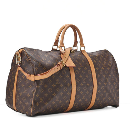 LOUIS VUITTON Louis Vuitton Monogram Keepol Handi?re 55 Boston Bag M12634 Brown Gold-Tone Hardware, Pre-Owned