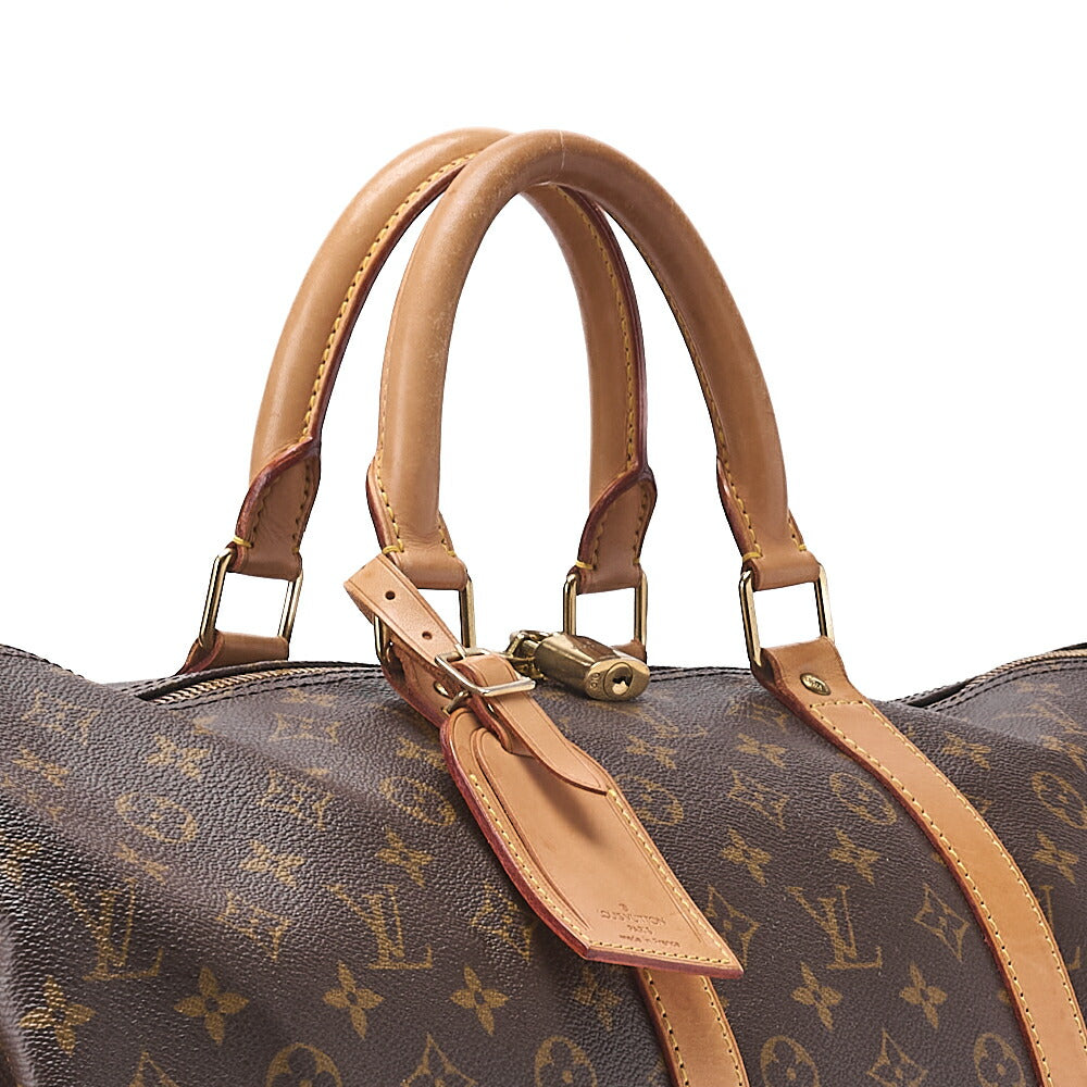 LOUIS VUITTON Louis Vuitton Monogram Keepol Handi?re 55 Boston Bag M12634 Brown Gold-Tone Hardware, Pre-Owned