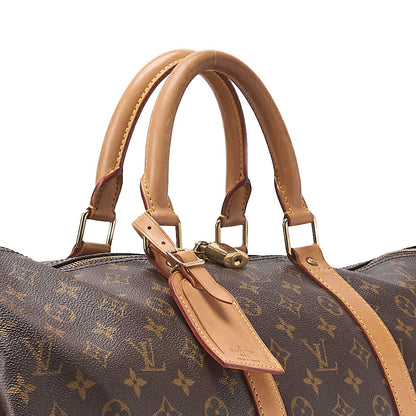 LOUIS VUITTON Louis Vuitton Monogram Keepol Handi?re 55 Boston Bag M12634 Brown Gold-Tone Hardware, Pre-Owned