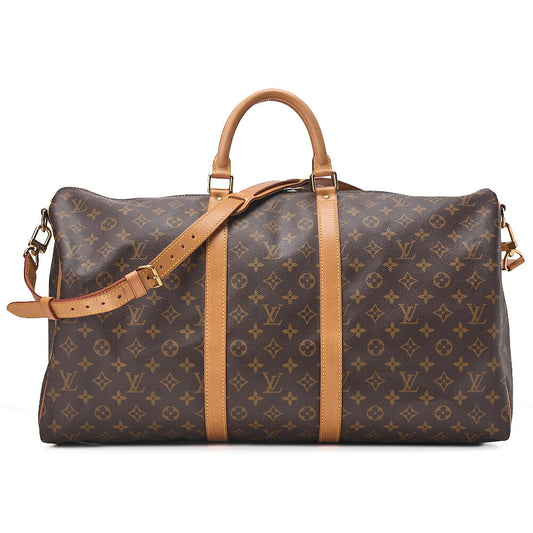 LOUIS VUITTON Louis Vuitton Monogram Keepol Handi?re 55 Boston Bag M12634 Brown Gold-Tone Hardware, Pre-Owned