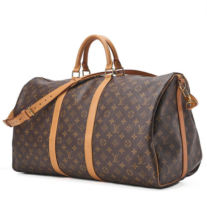 LOUIS VUITTON Louis Vuitton Monogram Keepol Handi?re 55 Boston Bag M12634 Brown Gold-Tone Hardware, Pre-Owned