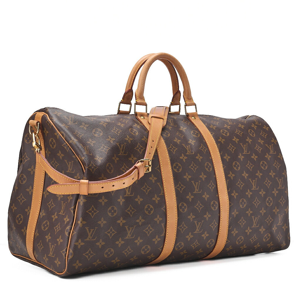 LOUIS VUITTON Louis Vuitton Monogram Keepol Handi?re 55 Boston Bag M12634 Brown Gold-Tone Hardware, Pre-Owned