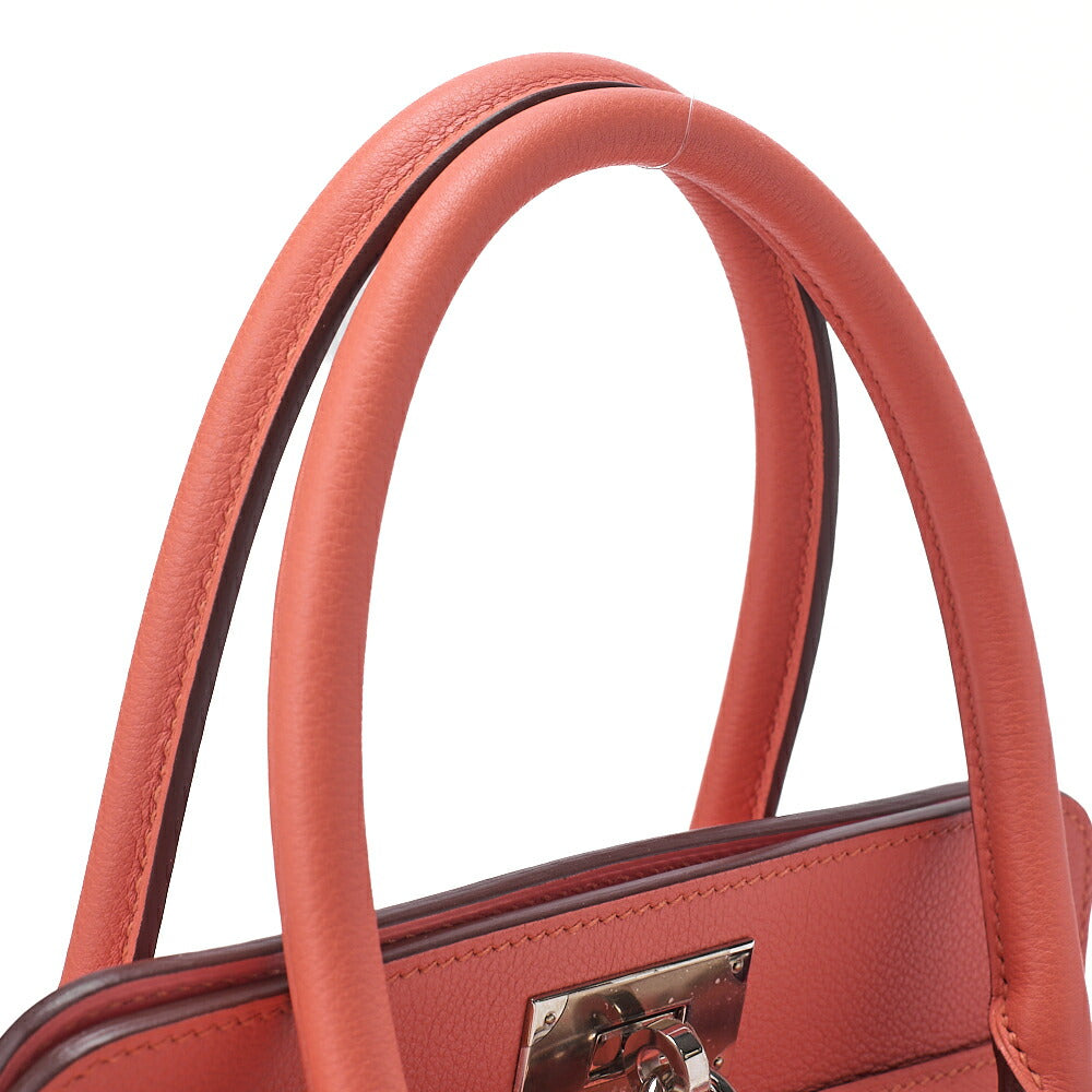 HERMES Toolbox 20 Evercolor 2way Flamingo Handbag Silver-Tone Hardware, Pre-Owned