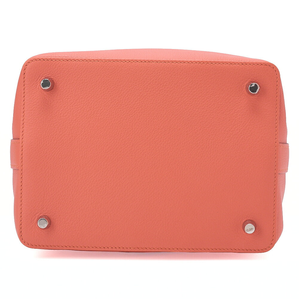 HERMES Toolbox 20 Evercolor 2way Flamingo Handbag Silver-Tone Hardware, Pre-Owned